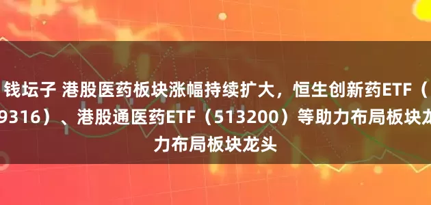 钱坛子 港股医药板块涨幅持续扩大，恒生创新药ETF（159316）、港股通医药ETF（513200）等助力布局板块龙头